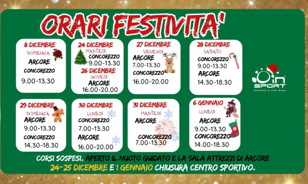 ORARI FESTIVITA’