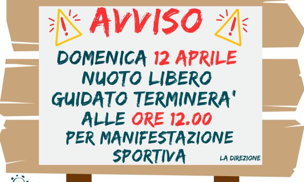 Sospensione nuoto libero 12 aprile