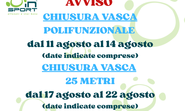 AVVISO MANUTENZIONE VASCHE