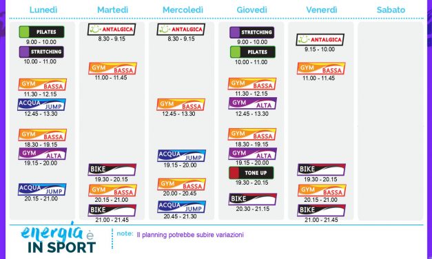 Novità 2020-2021: CORSI FITNESS TERRESTRI