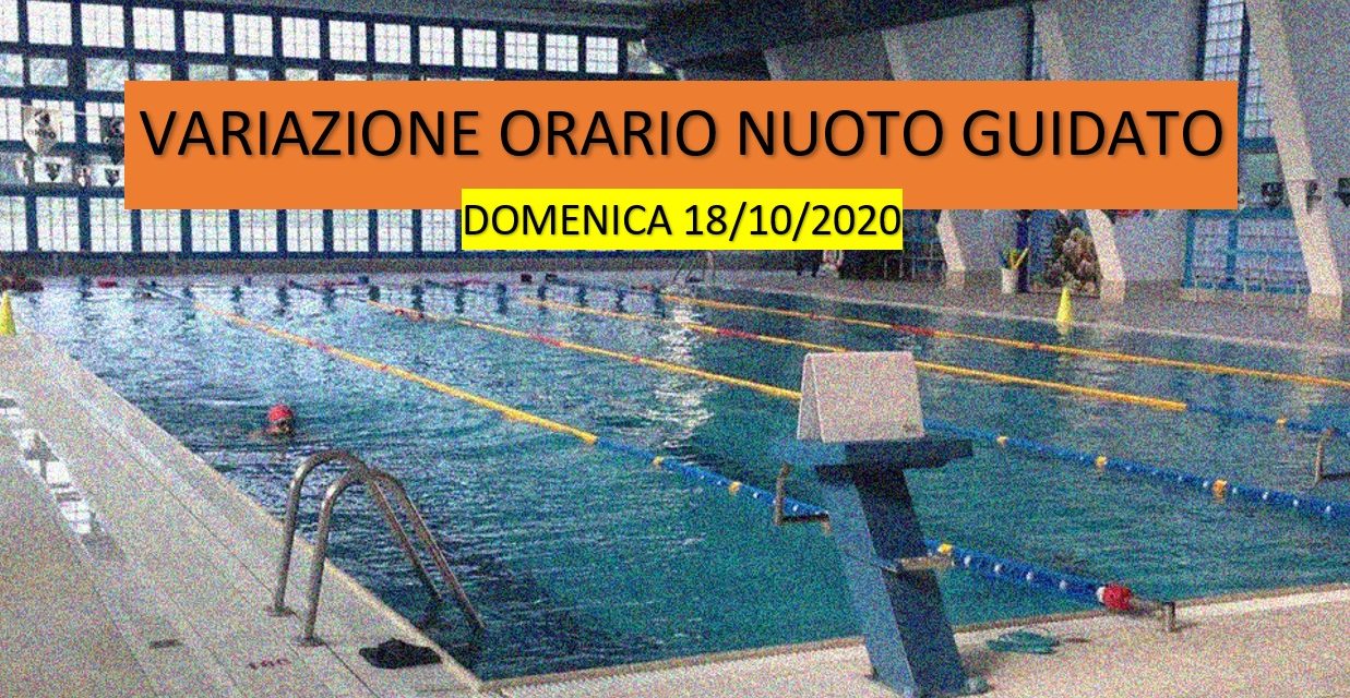 Variazione nuoto guidato domenica 18 ottobre