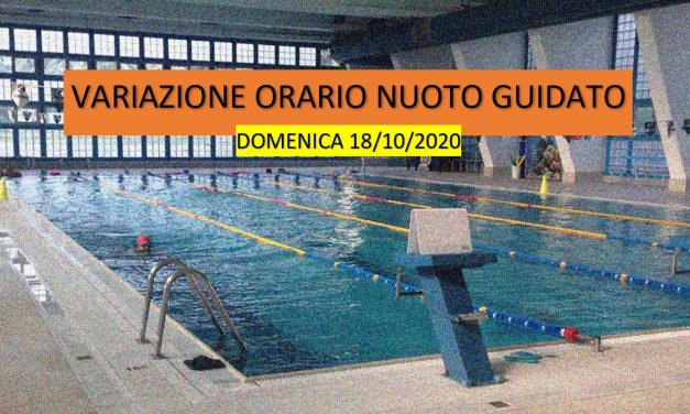 Variazione nuoto guidato domenica 18 ottobre