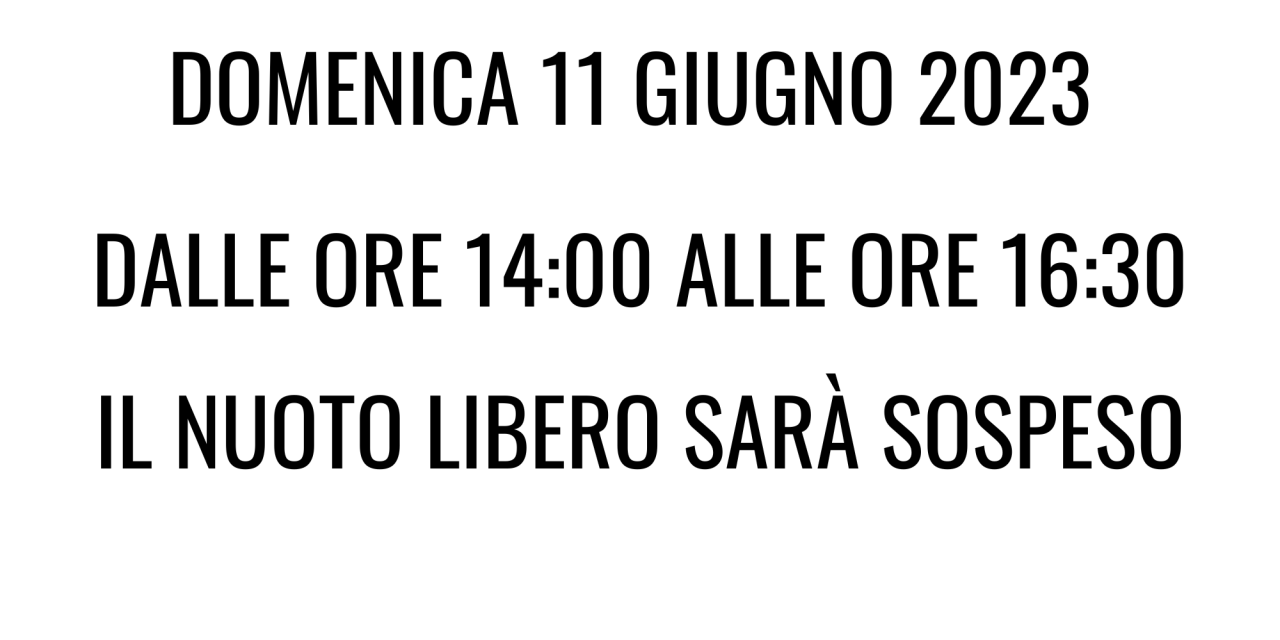 ORARI NUOTO GUIDATO 11 GIUGNO 2023