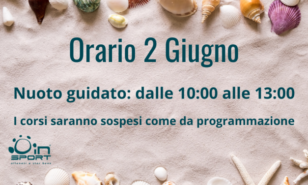 ORARI NUOTO GUIDATO 2 GIUGNO 2023