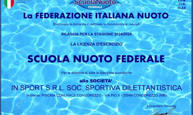 In Sport Concorezzo Scuola Nuoto Federale per la stagione 2024-25