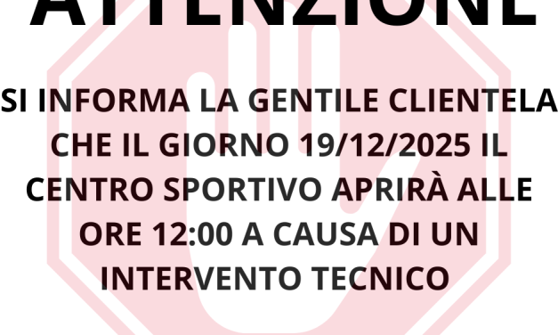 COMUNICAZIONE ORARIO APERTURA