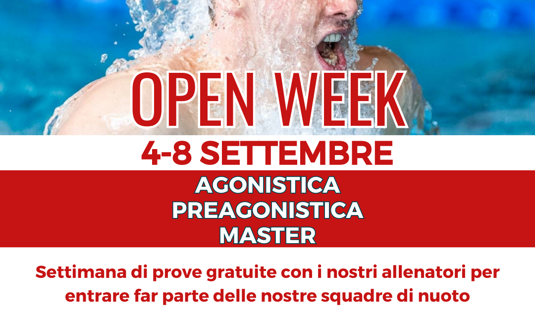 Open Week Nuoto 4-8 Settembre
