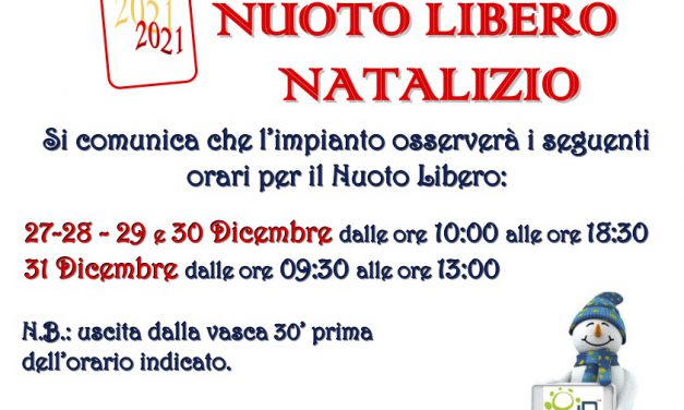 Orario Nuoto Libero Natalizio