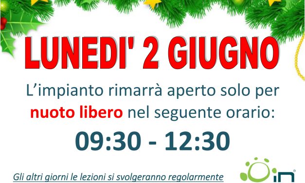 ORARI 2 GIUGNO