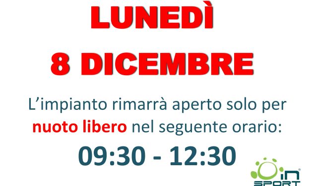 ORARIO 8 DICEMBRE