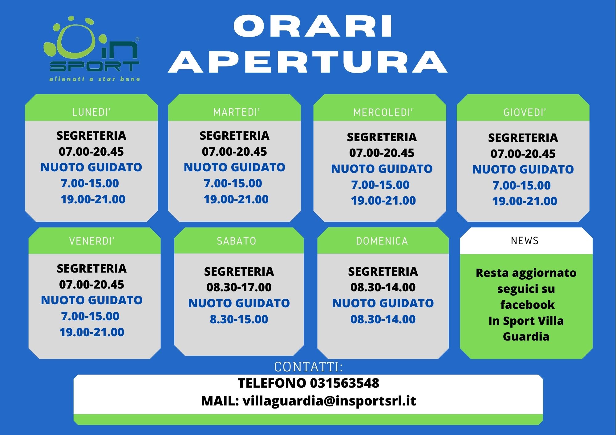 Orari Centro In Sport Villa Guardia